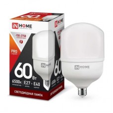 Лампа светодиодная LED-HP-PRO 60Вт 230В 6500К E27 5400Лм с адаптером IN HOME 4690612031132