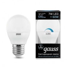 Лампа светодиодная LED 7вт, 230в, Е27, белый, dim, шар Gauss