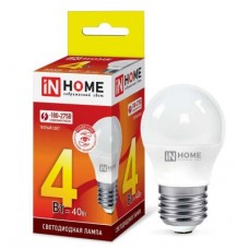 Лампа светодиодная LED-ШАР-VC 4Вт 230В E27 3000К 360лм IN HOME 4690612030579