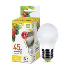 Лампа светодиодная LED-шар-standard 5Вт шар 3000К тепл. бел. E27 450лм 160-260В ASD 4690612002163