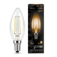 Лампа светодиодная LED 7Вт 230в,E14 Filament теплый,свеча Gauss