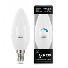 Лампа светодиодная LED 7вт, 230в, Е14, белый, dim, свеча Gauss