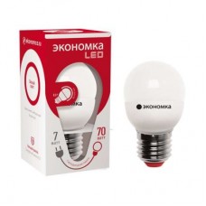 Лампа светодиодная GL45 7Вт шар 4500К бел. E27 560лм 220-240В 45мм ЭКОНОМКА Eco_LED7wGL45E2745