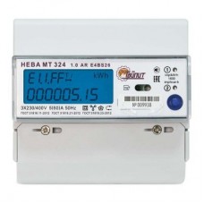 Счетчик НЕВА МТ 324 1.0 AR E4S (E4BS26) 3ф 5-60А 230В ЖКИ многотариф., RS485 DIN-рейка Моск. вр. Тайпит 6109137