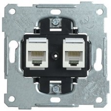 Механизм розетки комп. 2-м СП BOLERO РК10-2-Б RJ45 Cat5e ИЭК EKB12-01