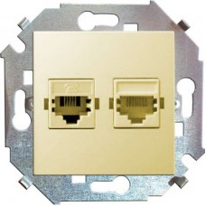 Механизм розетки комп. СП Simon15 2мод. RJ45 + RJ45 сл. кость Simon 1591593-031