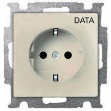 Розетка ABB Basic55 Schuko с/з 16A 250V Data безвинтовой зажим слоновая кость 2CKA002011A3856