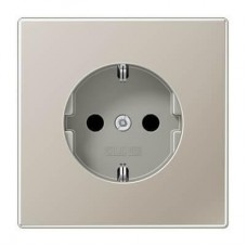 Розетка Schuko 16A 250V блестящий дуропласт Jung LS 990 edelstahl ES1521